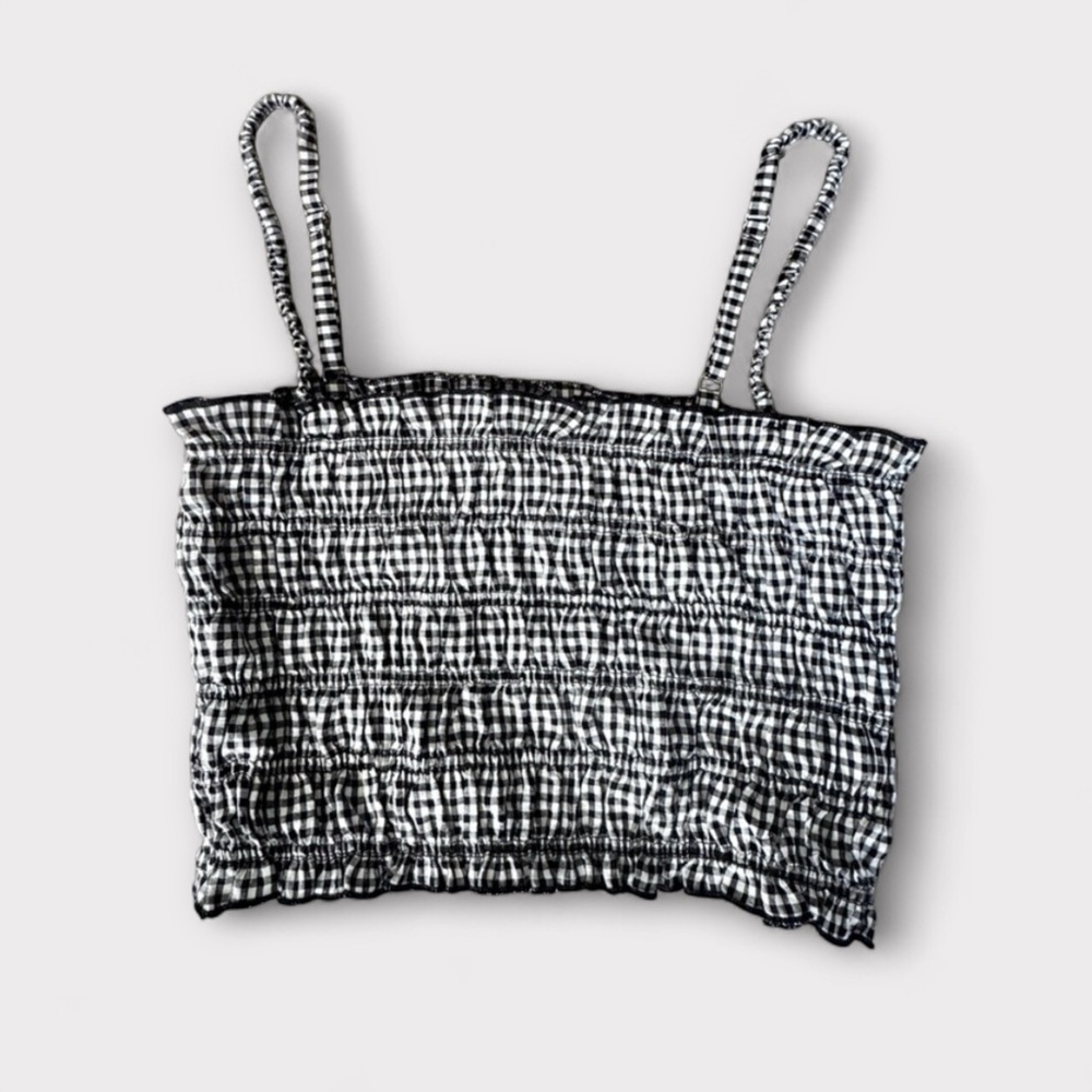 Vestique Crop Top | Plaid Checkered Tube Camisole Tank